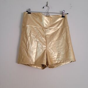 Natalie Metalic Gold Shorts